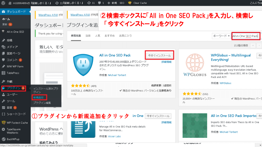 All in One SEO Pack導入手順