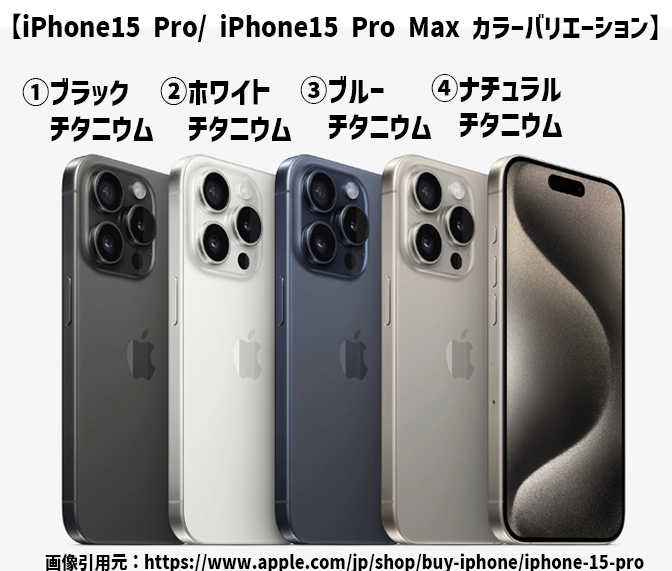 iPhone15Proシリーズのカラーバリエーションは？