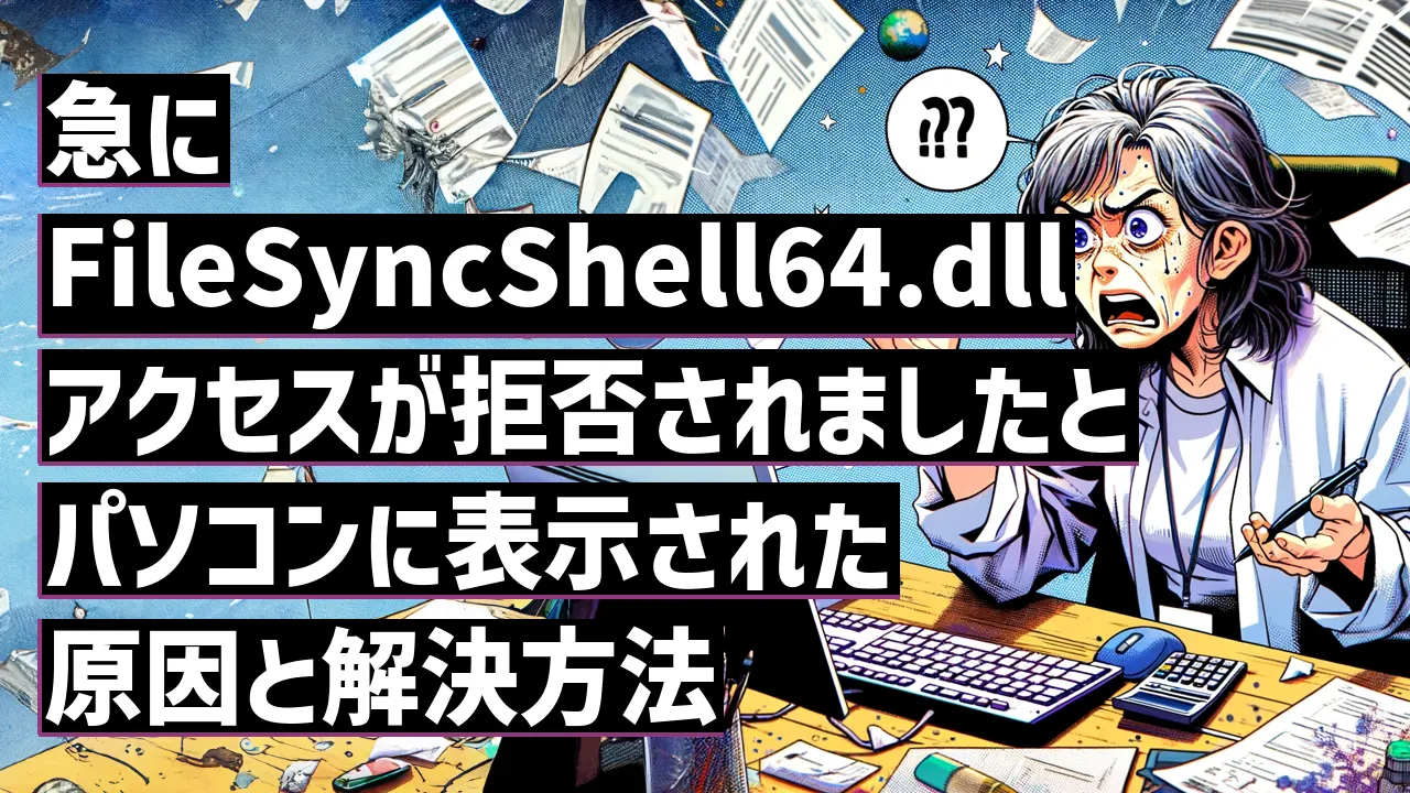 急にFileSyncShell64.dllアクセスが拒否されましたとパソコンに表示された原因と解決方法