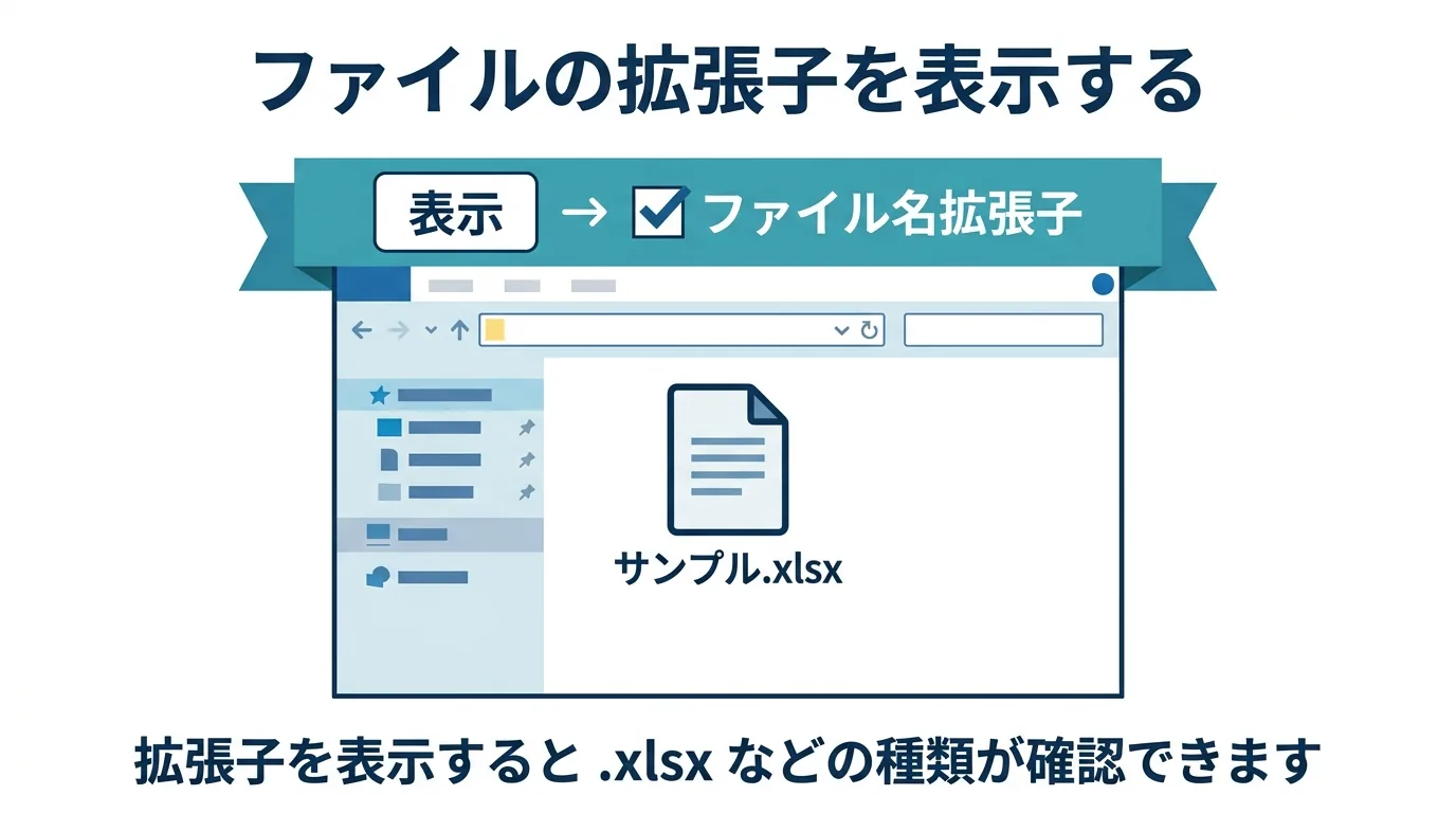 ファイルの拡張子を表示する設定の図